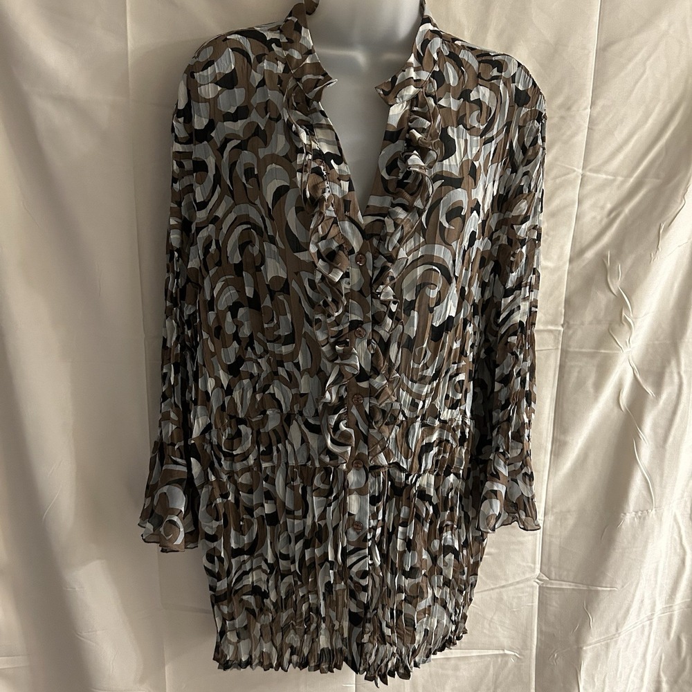 New 2X dialogue multi flare sleeve top #1709*8